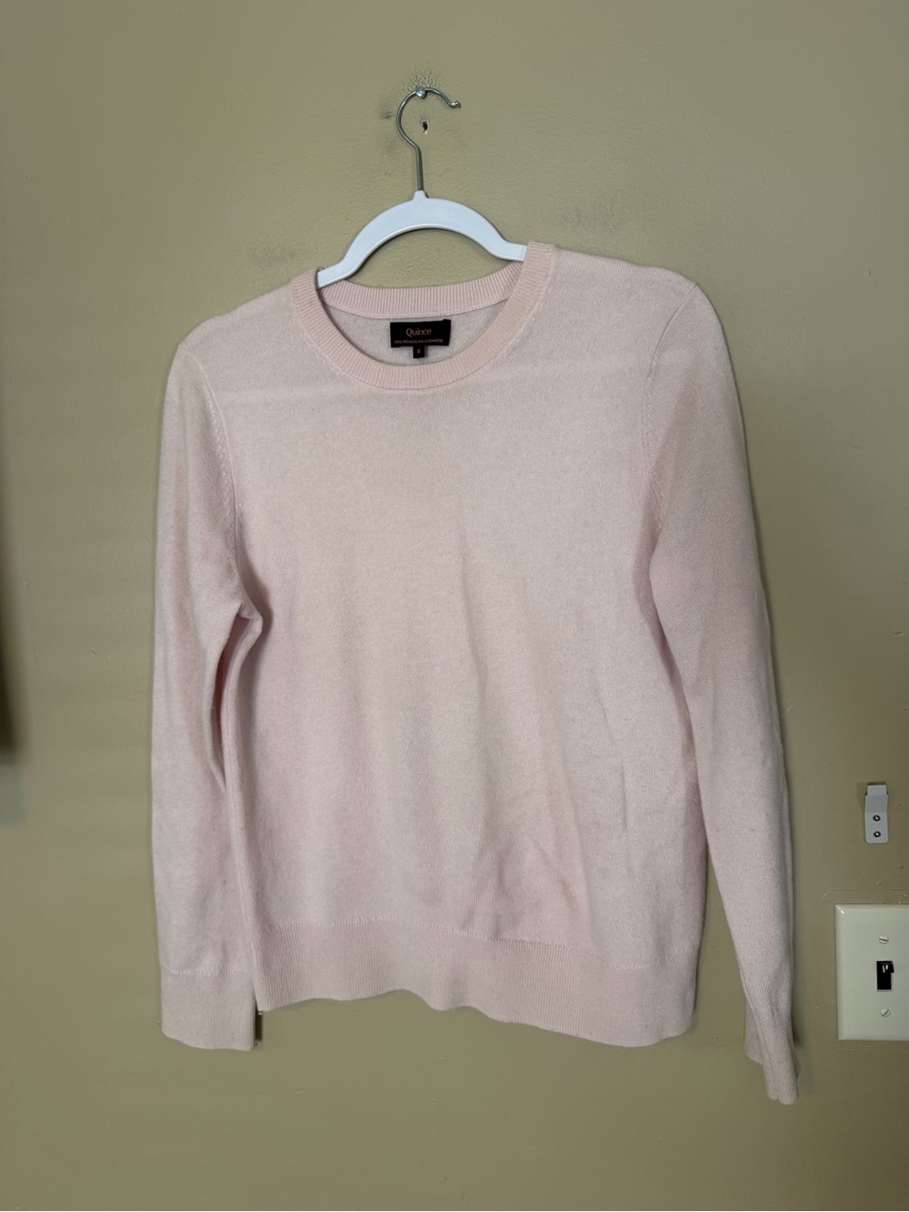 Quince Cashmere Pale Pink Crewneck Sweater - Picture 2 of 6